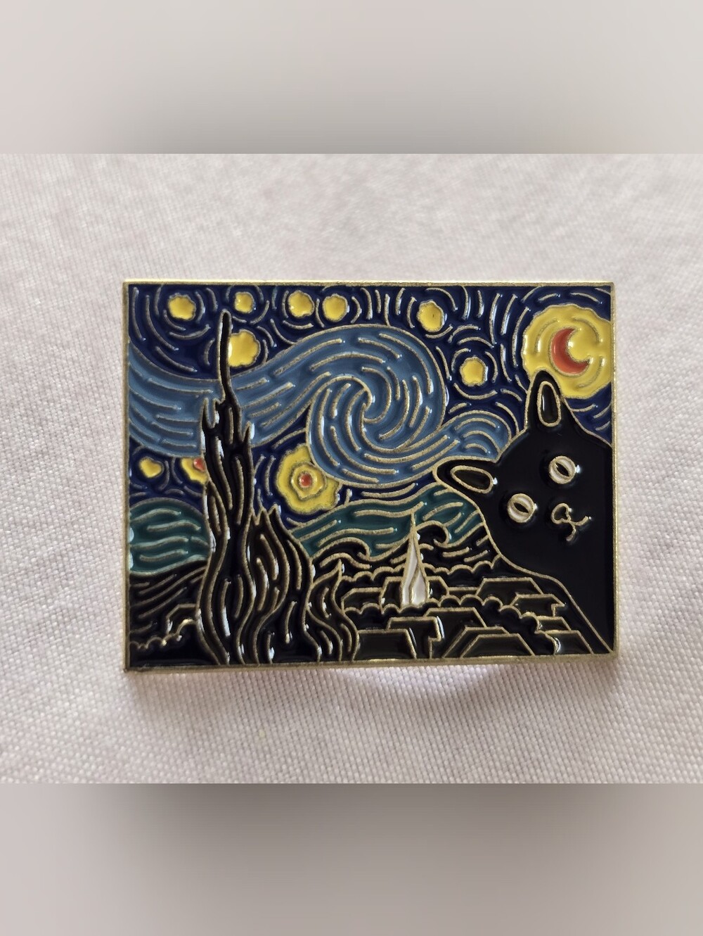 Enamel Cat Pin | Starry Night